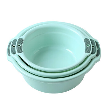 兰诗（LAUTEE）FH-1029 塑料洗脸盆加厚大小号挂孔清洗盆 绿色小号
