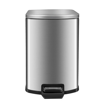 舒蔻（supercloud）不锈钢分类脚踏垃圾桶带盖厨房卫生间厕所脚踩圾垃桶7L客厅卧室缓降垃圾筒