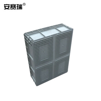 安赛瑞 EU物流周转箱 加厚欧标汽配物流箱 收纳箱整理储物箱零件盒 800×600×220mm 灰色 16411