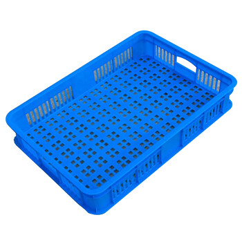 海斯迪克 HKCC18 加厚蓝色塑料筐 快递物流框 380-225筐 外405*315*230mm