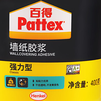 百得（pattex）强力型墙纸胶浆 墙纸墙布开裂翘边修复胶 壁纸胶水免调墙纸修补专用胶 环保型MA11 400g*12罐