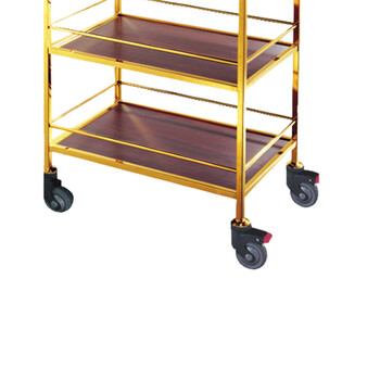 南 C-34 三层服务车 镜金 餐车清洁车服务车手推车 酒店移动餐车