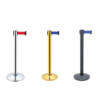 庄太太【5米银色平盘-（加厚款）】伸缩隔离带机场不锈钢防护栏酒店迎宾安全警戒线