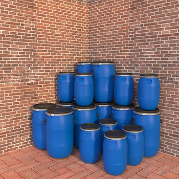 京度Jd-FLT-B02法兰桶新料化工抱箍桶塑料铁箍密封桶加厚废液泔水桶发酵桶30L升级款