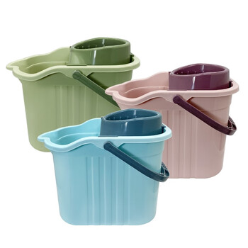 益美得 FH-2001 加厚款带轮拖把桶 挤水拧干墩布桶清洁桶 蓝色拖把桶