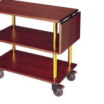 南 C-20 三层服务车 镜金 红木色 可拆装 餐车清洁车服务车手推车 酒店移动餐车