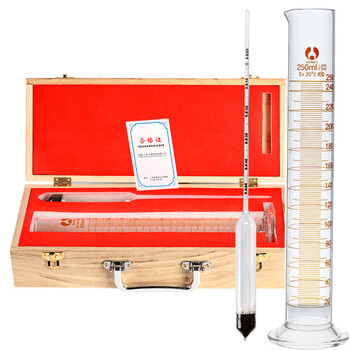 匡建仪表 石油密度计 测油液体密度计高精度石油玻璃测量仪检测仪比重计 0.8-0.85+量筒 