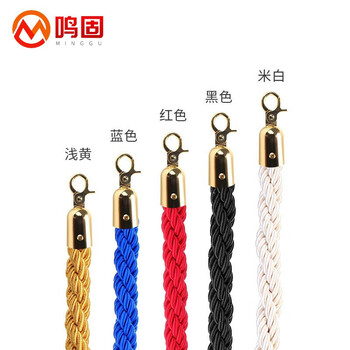 鸣固 酒店礼宾杆挂绳宾馆迎宾柱豪华不锈钢圆球隔离带警戒线 银行展厅一米线栏杆围栏护栏 红色麻花绳金扣