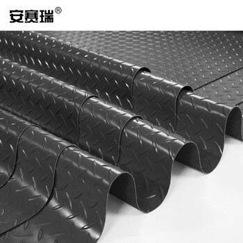 安赛瑞 10KV高压绝缘地垫（1×5m）高压绝缘胶垫工业橡胶垫绝缘地胶实验室胶板黑色轮胎纹 17321
