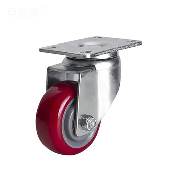 安赛瑞 平顶万向脚轮 3英寸中型TPU低噪音轮 承重150KG滑轮 易得力定制 16219