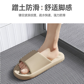 谐晟 PVC镂空防滑垫 厨房洗手间厕所塑料垫地垫 厚4.5mm 0.9米宽1米长 灰色