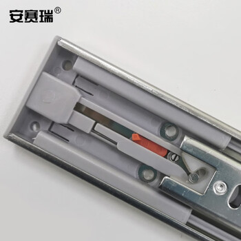 安赛瑞 抽屉轨道 三节自弹滑轨缓冲加厚钢珠导轨桌托盘滑道滑槽 16寸400mm【带反弹器】430937