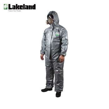 雷克兰(Lakeland)CT3S428防护服涂层防化服防液体喷溅连体带帽舒适 灰色 L