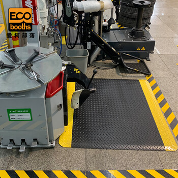 爱柯部落 双层耐磨型抗疲劳地垫 PVC防滑垫 抗疲劳脚垫 黄黑边 13.5mm*90cm*60cm