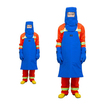 劳卫士耐低温围裙.防寒液氮加气站围裙液氮服LNG天燃气冷库围裙90CM长 宝蓝色 90