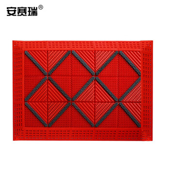 安赛瑞 室外镂空除尘地垫 EVA拼接除尘地垫 拼接式刮泥防滑脚垫 单刷灰刷红底 75×150×2.5cm 23389