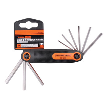 艾威博尔（ EVER POWER） 301209  9件套英制折叠式内六角 【预计13天出货】