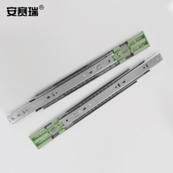 安赛瑞 抽屉轨道 三节滑轨缓冲加厚钢珠导轨桌托盘滑道滑槽 12寸300mm 【带阻尼】430933