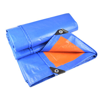 伏兴 篷布防雨布蓝橘色加厚 货车油布塑料遮雨遮阳布雨棚蓬布防水布 4m*6m