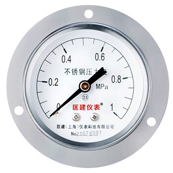匡建仪表（CONJANT）YTN-60BFZ 不锈钢耐震压力表轴向无边 防腐蚀耐酸碱M14*1.5螺纹 0-1mpa 