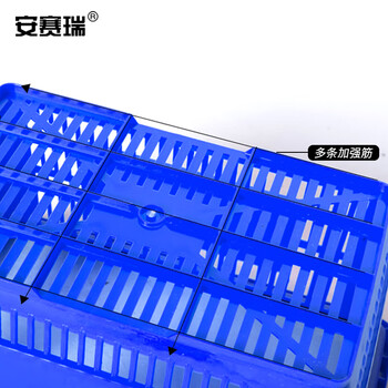 安赛瑞 手提超市购物篮 大号便利店卖场手提篮收纳篮买菜筐 内径43×30×25cm 蓝 28451