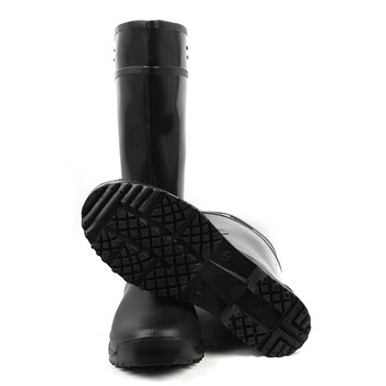 安美尚(ams) SC-11-99 三防全黑耐酸碱水鞋 劳保中高筒防水防油防化水定做 42# 5双