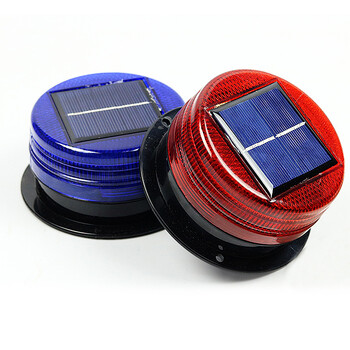 海斯迪克 HK-789 夜间施工警示灯 太阳能爆闪灯 交通警示灯LED车载太阳能爆闪灯 红色