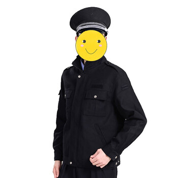 鸣固 保安服 物业门卫执勤服长袖劳保工作服套装 春秋保暖舒适执勤服 藏青拉链款