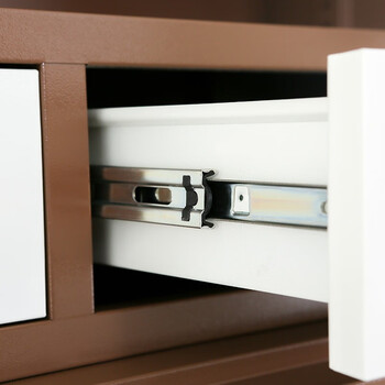 欧思泰保密柜文件柜钢制防盗国保锁保险柜办公资料柜档案柜铁皮凭证柜单节矮柜   单节咖白套国保指纹锁