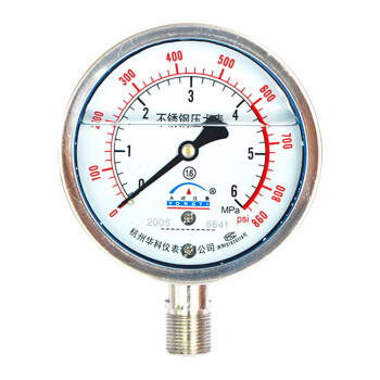 永屹仪表不锈钢耐震压力表YNBF-100 6.0Mpa（交期7天/定制需15天）