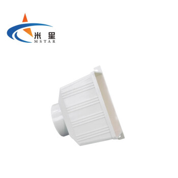米星（MSTAR）PVC通用侧排带耳固定落水斗方形 加厚PVC雨水斗 白色 110*75（1个装）