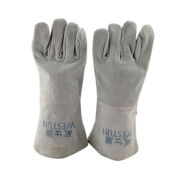 威仕盾（WESTUN）G-1649 35CM BC级牛二层断背电焊手套 灰色 XL码 1副