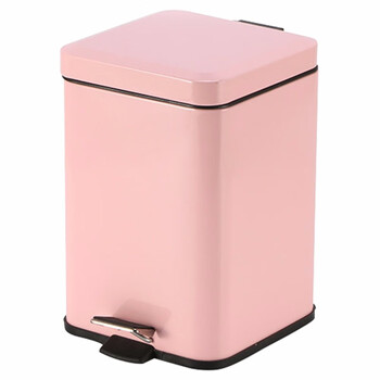 益美得 LK1023 脚踏式垃圾桶方形卫生间脚踏带盖卫生桶办公室纸篓 金属烤漆蓝色12L