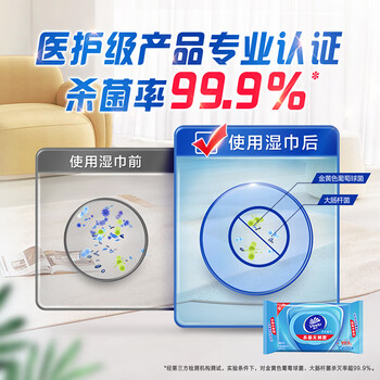 维达（Vinda）杀菌湿巾80片 细菌杀灭率99.9% 清洁无刺激 卫生湿纸巾