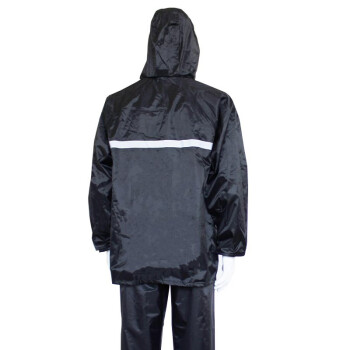 理联 LN-ZY003反光雨衣套装 黑色 单层 L