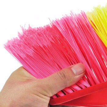 兰诗（LAUTEE）SB-0318 加长杆环卫物业木柄扫把笤帚 红色长斜杆宽头