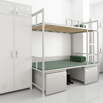 京顿双人床双层床宿舍双人上下铺铁架床含床下柜含蚊帐架 双人床200*90*180cm