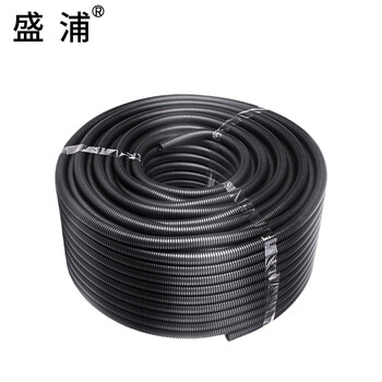 盛浦 加厚PP阻燃塑料波纹管穿线管外径21.2mm内径17mm 黑色 S-BW-20 100米/卷