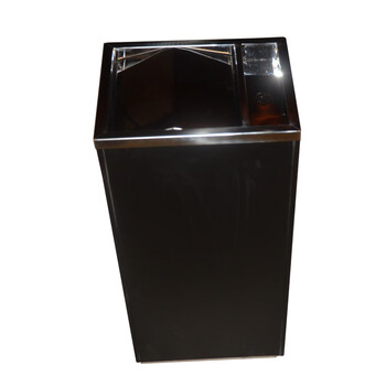 南 GPX-86 南方翻盖烟灰桶 座地垃圾桶 公用不锈钢垃圾箱果皮桶 黑色 内桶容量20升