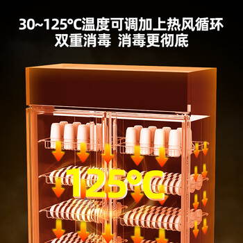 圣托（Shentop）热风循环消毒柜 商用双开门立式 酒店饭店厨房 不锈钢高温消毒碗柜 RTD1000-B5