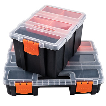 海斯迪克 HKCL-501 工具盒 塑料透明零件盒 分隔式元件储物收纳盒 F290(29*22*5.7cm)