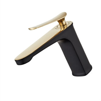 SBTOOR 卫浴冷热龙头 洗脸盆水龙头 洗手池台盆面盆 长咀单孔龙头 黑金色（定制）