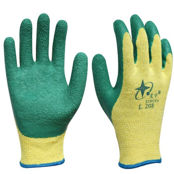 安美尚 乳胶皱纹耐磨滑浸手套星宇L208手套480双 企业定制