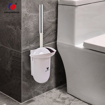 创点 壁挂马桶刷 卫生间马桶刷套装厕所清洁用品洁厕带底座厕所架套装 白色 700091