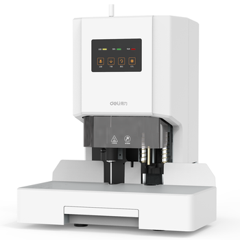 得力(deli)50mm自动财务凭证铆管装订机 会计装订机文件资料热熔胶管打孔机33686