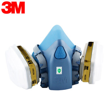 3M7502+6006CN七件套防甲醛喷漆酸性气体多功能防毒面具 中号