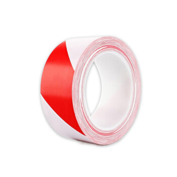 飞尔（FLYER）PVC胶带 斑马线车间地面标识 彩色标识划线地板胶带【白红 100mm×33m】