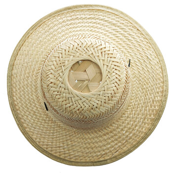 者也（ZYE）手工竹编草帽 遮阳凉帽大沿檐可调节帽绳男女 麦秆色 均码56-59cm