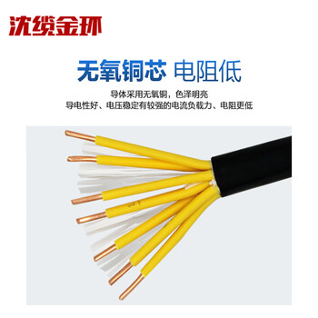沈缆金环 ZR-KVV-450/750V-7*2.5mm² 国标阻燃铜芯控制电缆 1米