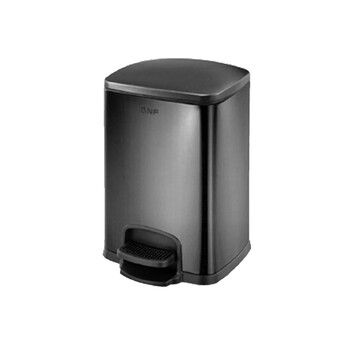 南 SJ8-F01 方形脚踏桶 南方垃圾桶环境桶脚踏房间桶 黑金 内桶容量8升